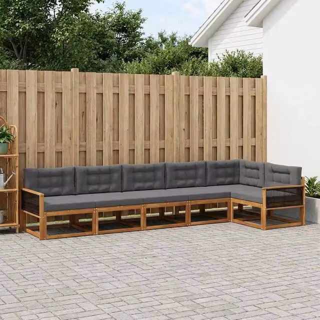 Set di divani da esterno 6 pz Naturale e Antracite 3382605
