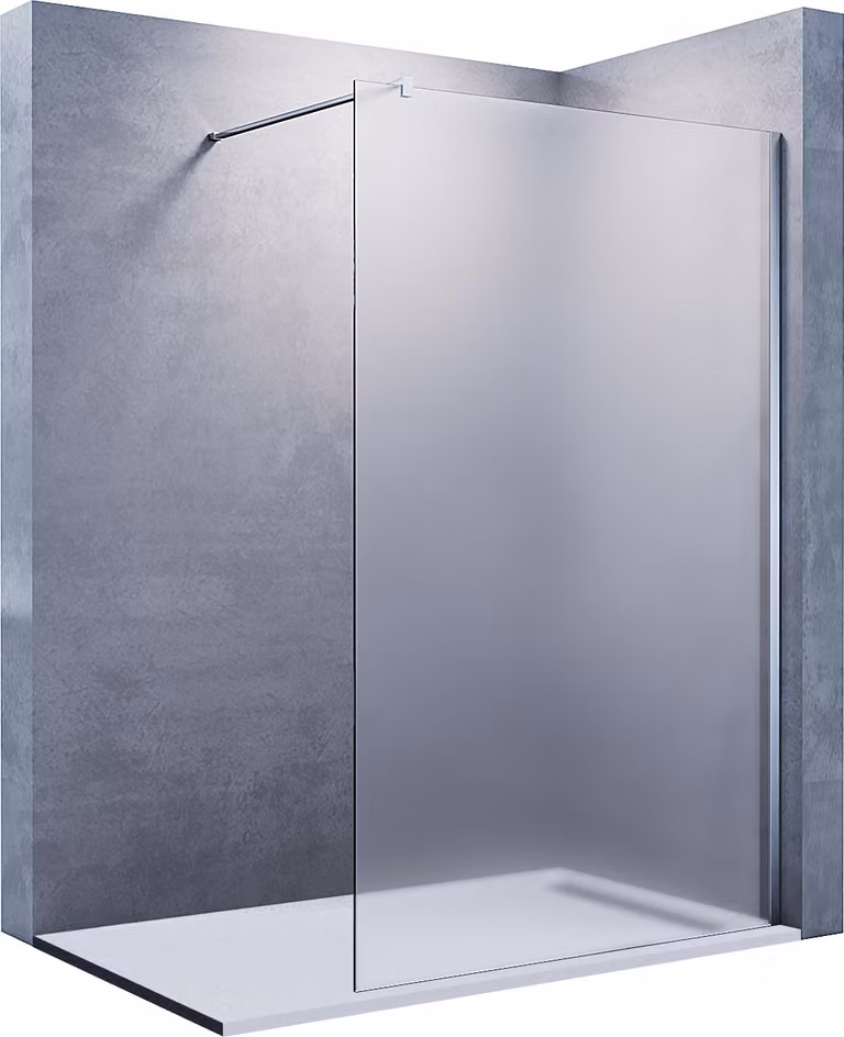 SONNI walk in shower 140x200cm, cabina doccia in vetro NANO 8 mm completamente satinato, con schermo doccia stabilizzatore