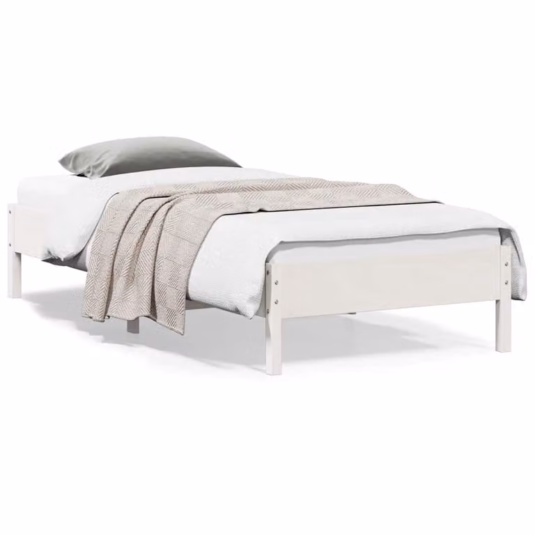 vidaXL Giroletto in legno massello di pino bianco con doghe piatte e fisse L/P: 200 x 100 cm