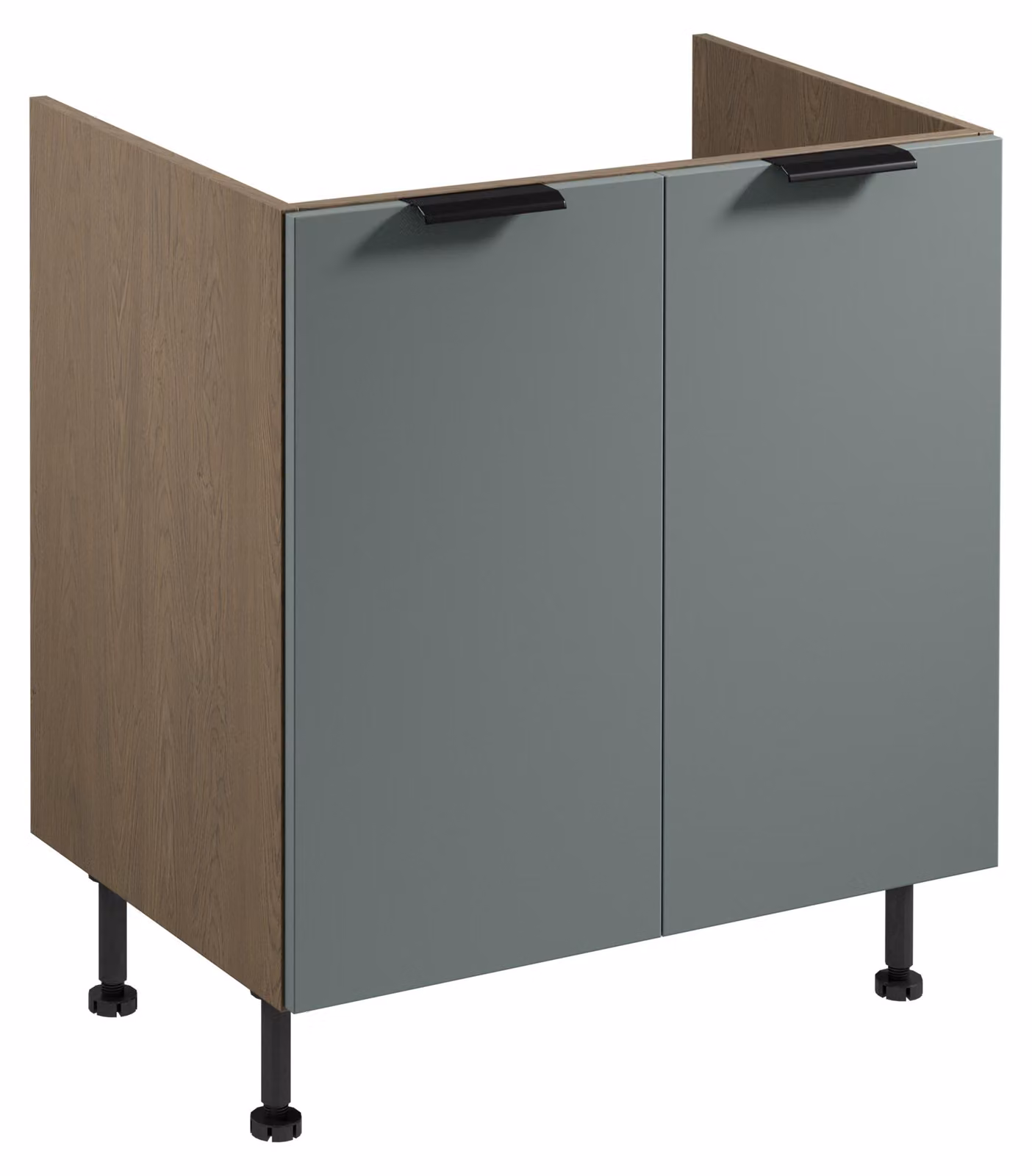 Mobiletto sottolavabo SALERNO - larghezza 80 cm, blu tempesta / verde