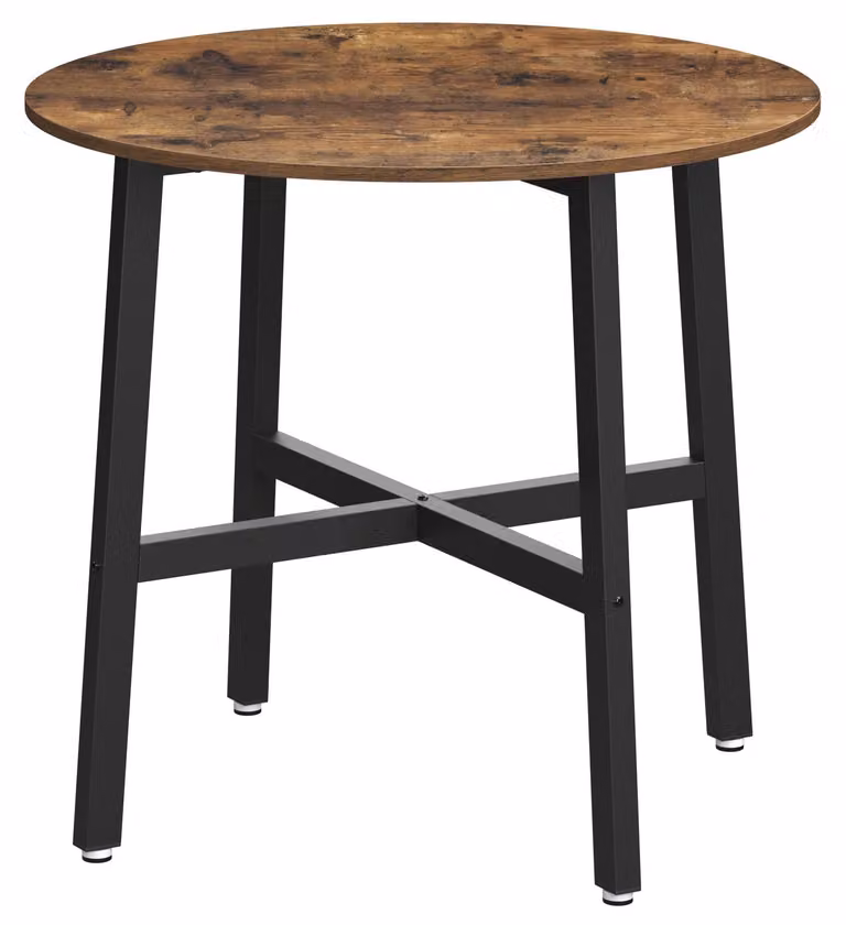 Omgoods - Tavolo da pranzo rotondo in stile industriale, 80 cm di diametro