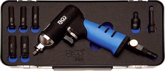 Avvitatore pneumatico per candele BGS con attacco quadro 1/4" e 4 coppie regolabili, colore blu
