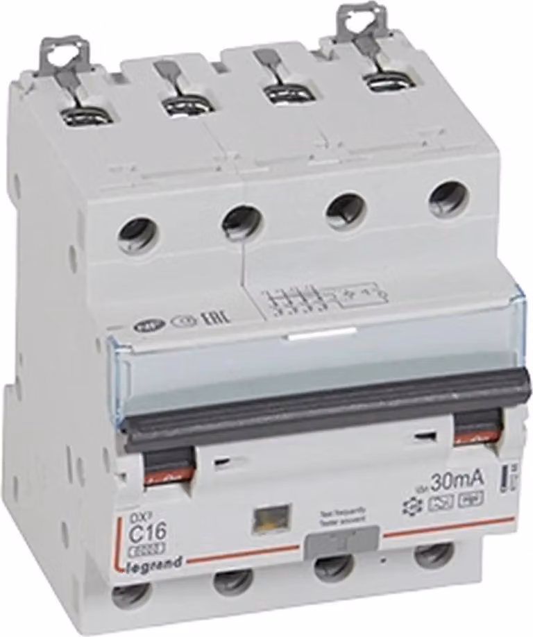 Interruttore Legrand FI/LS, tipo F, 6 kA, C 16 A, 4 poli/30 mA, 4 TE, 1 pz.