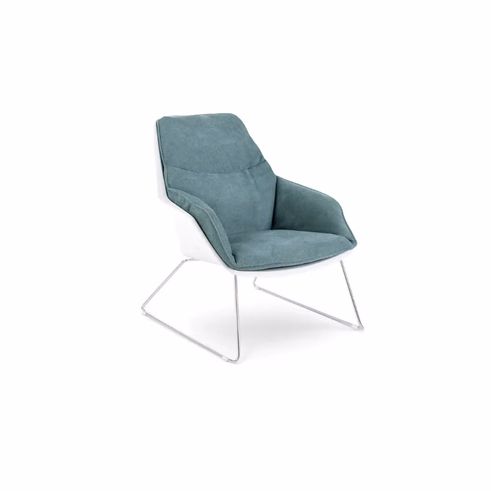 Set di 2 Poltroncine Cocoon Duzzle Blu con Struttura in Metallo e Seduta in Polipropilene, Design Moderno per Soggiorno o Camera da Letto, L/P/H: 74 x 85 x 86 cm – 2