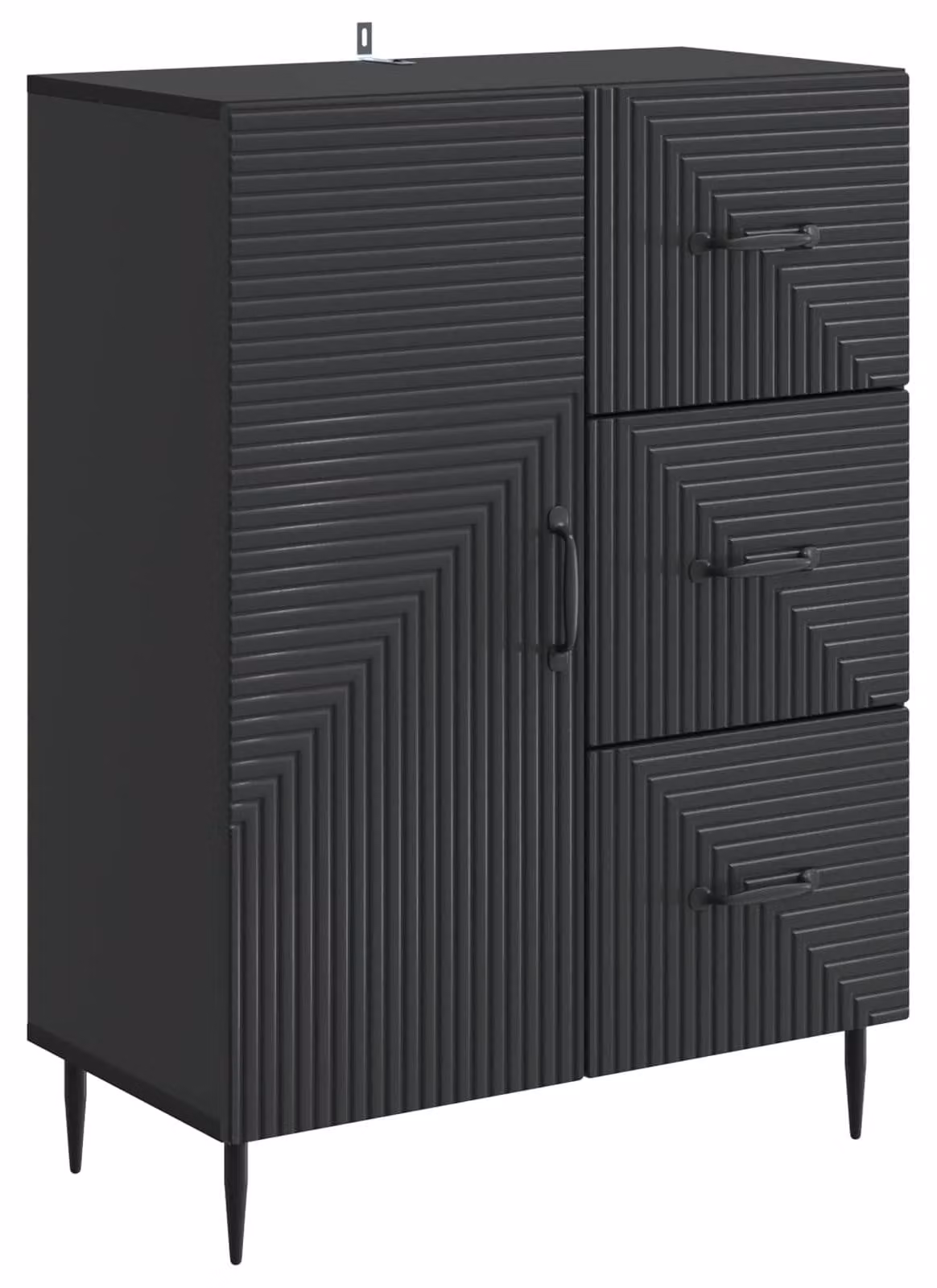 Credenza Nero 66 x 34,5 x 89,5 cm Legno ingegnerizzato