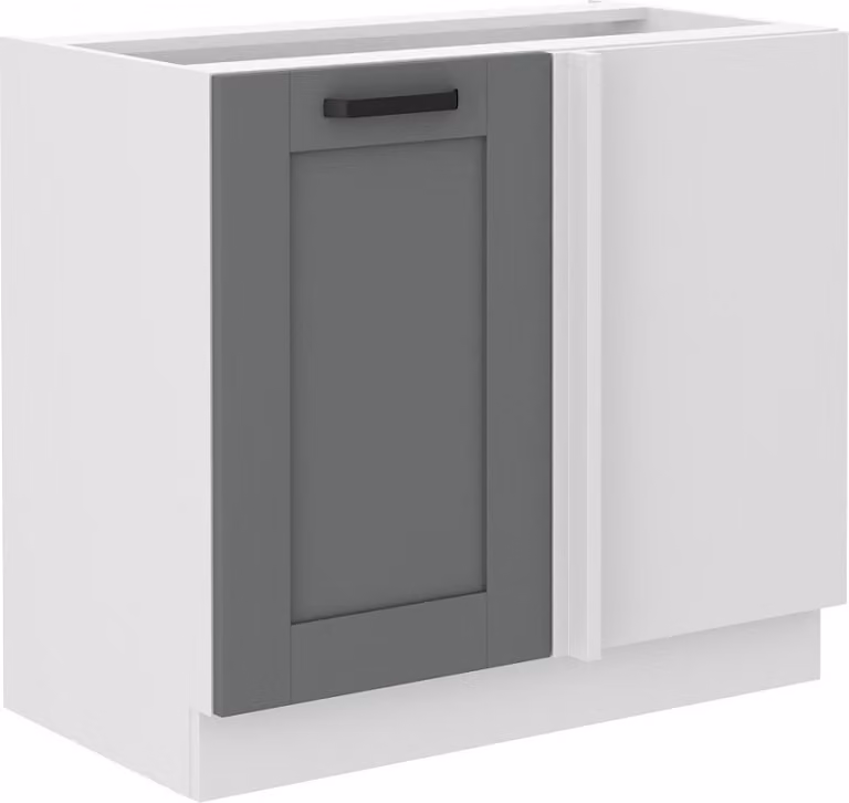 Armadietto allungato ad angolo LAILI - larghezza 105 cm, grigio / bianco
