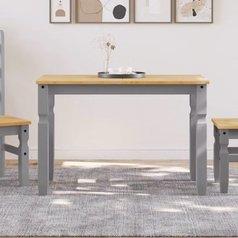 Maison Exclusive - Tavolo da pranzo , grigio, 112x60x75 cm, in legno massello di pino