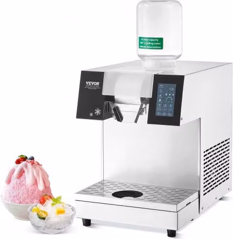 Macchina per ghiaccio a fiocchi di neve commerciale VEVOR in acciaio inox color argento, capacità 700 kg, con sistema di raffreddamento ad aria per bar e panetteria