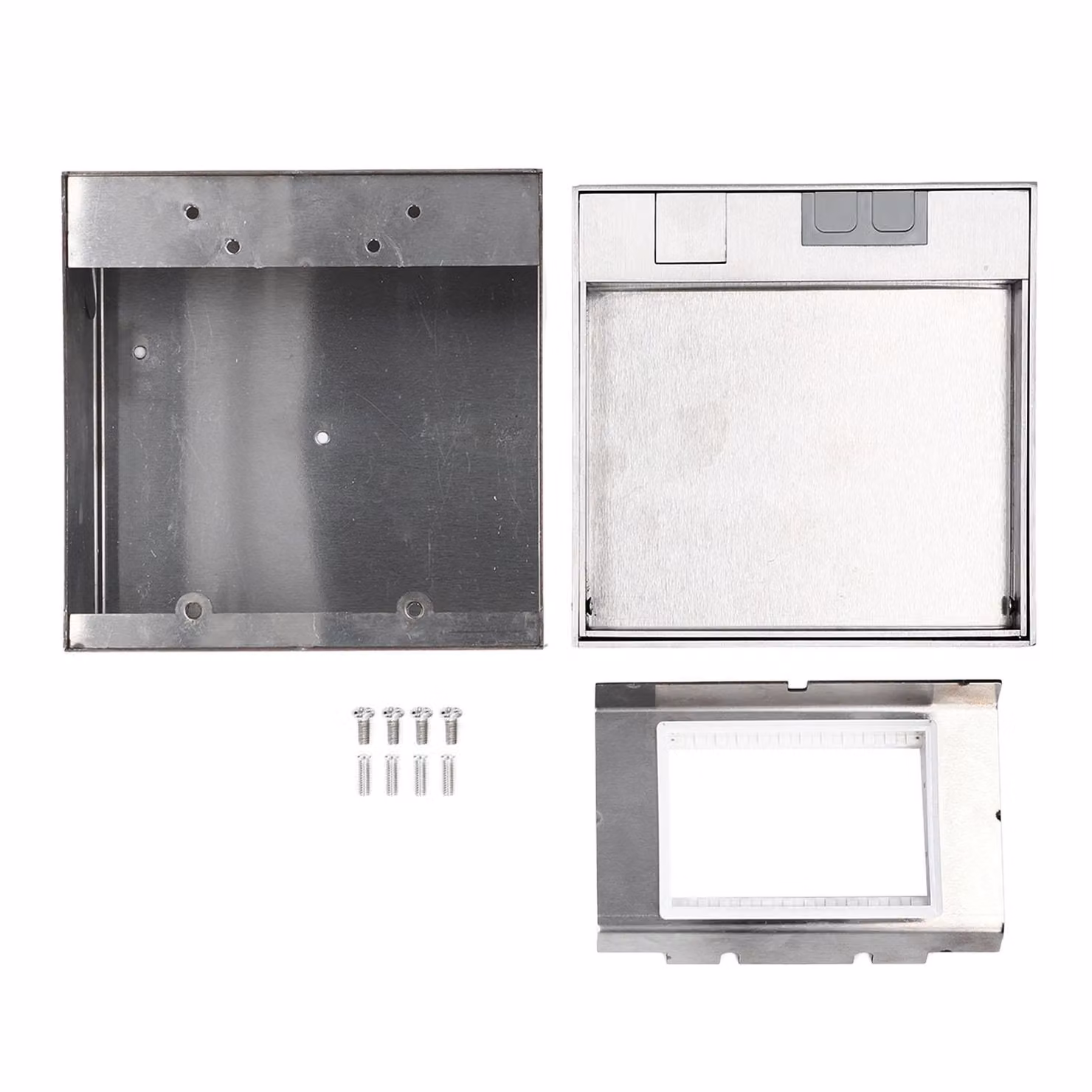Presa di corrente da incasso a pavimento - Presa di corrente a 2 vie con USB e tipo C, impermeabile, scatola in acciaio inox, presa di corrente da incasso a scomparsa per montaggio a pavimento
