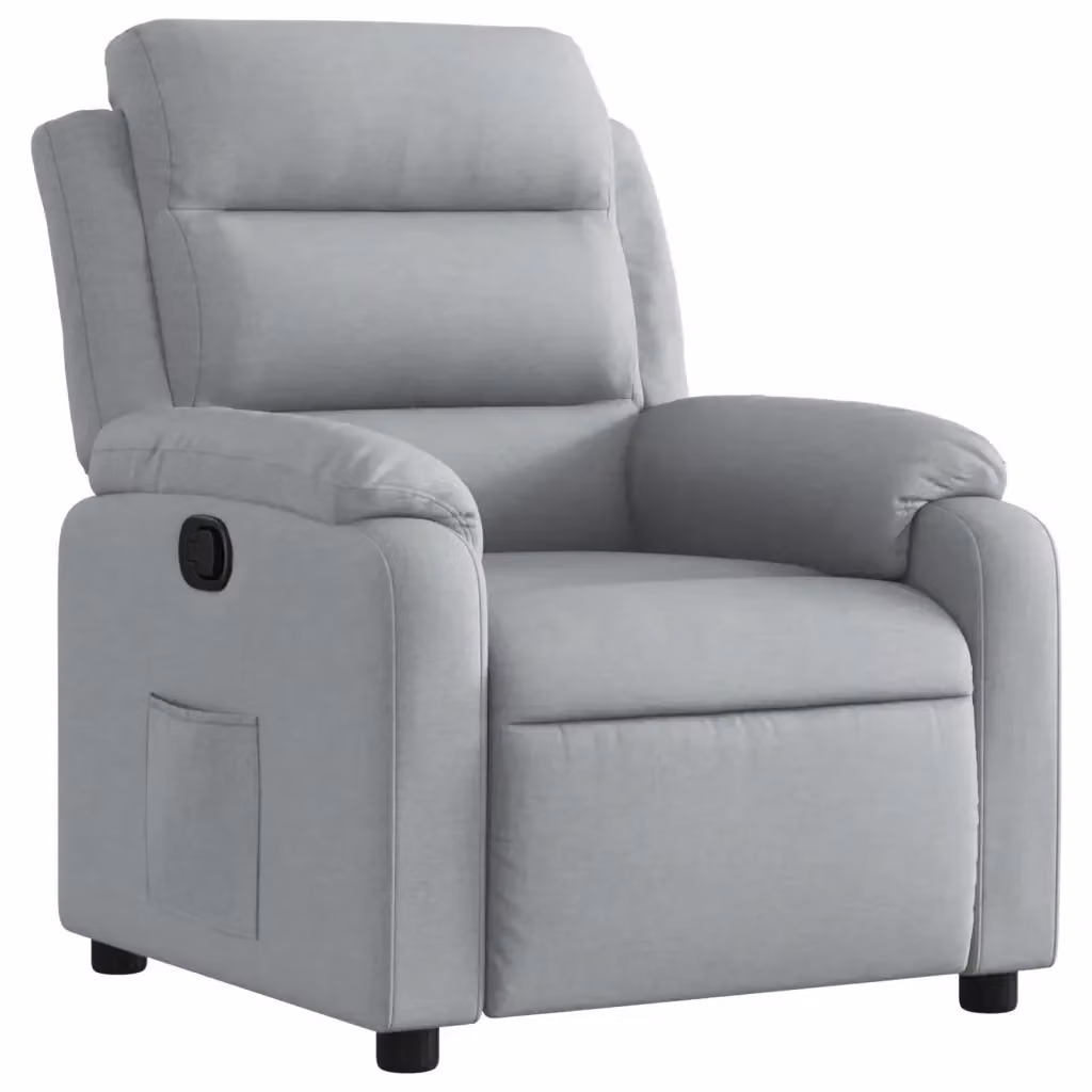 Poltrona Reclinabile Relax vidaXL in Tessuto Grigio con Braccioli e Regolazione Manuale – 2