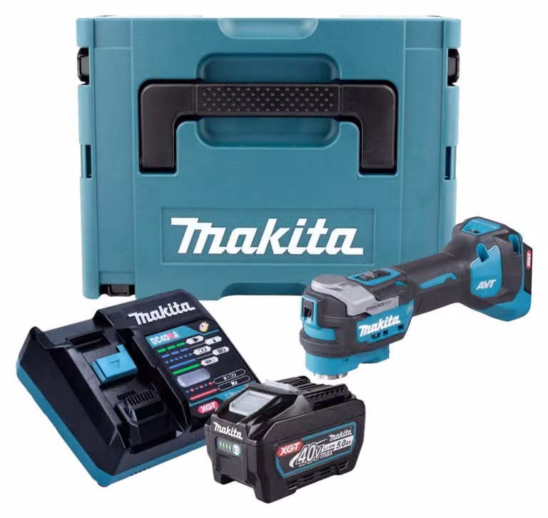 Makita TM 001 GT101 Utensile multifunzione a batteria 40 V max. Starlock Max Brushless + 1x batteria ricaricabile 5,0 Ah + caricabatterie + Makpac