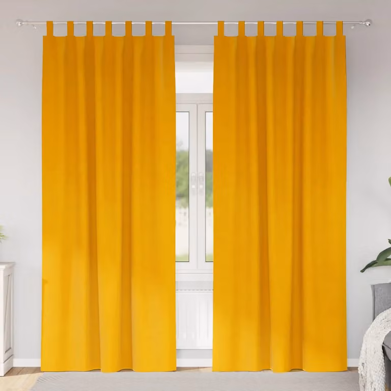 Set di 2 tende oscuranti vidaXL in velluto giallo, L: 140 cm, H: 260 cm