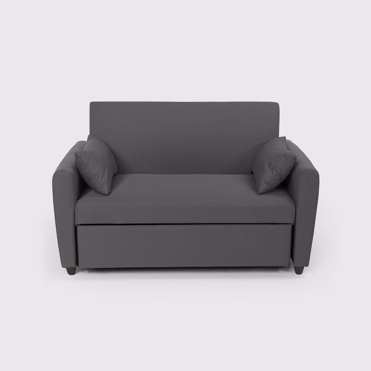 Divano letto a 2 posti allungabile Porto Rico, design moderno in tessuto - Grigio scuro