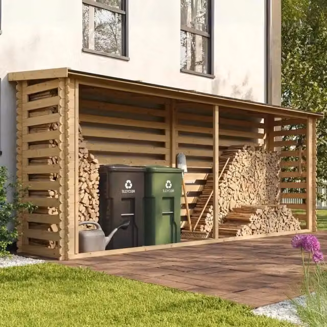 Legnaia da Esterno in Legno - 112x458xA199 cm/6,7 m3 TIMBELA M203