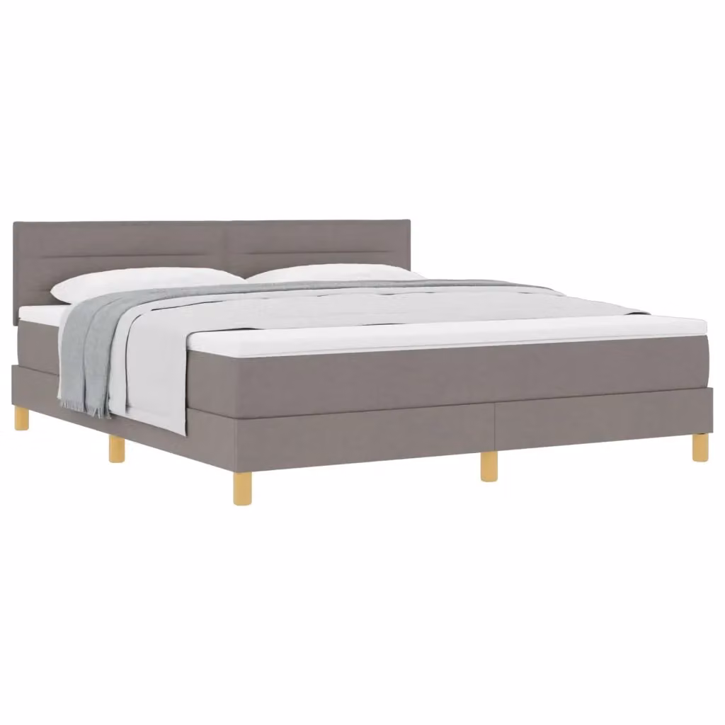 Letto Ibrido con Cassettiera vidaXL in Tessuto Beige e Grigio L/P: 180 x 200 cm, H: 203 cm – 2