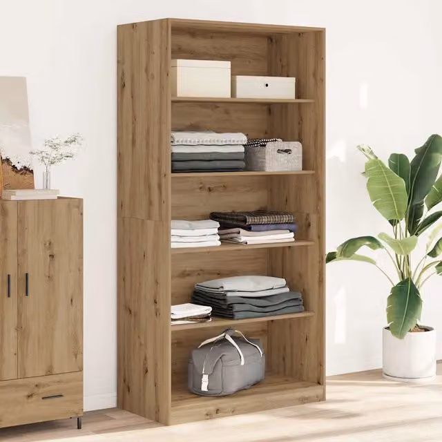 Armadio vidaXL in legno rovere marrone con ripiani interni e ante, L/P/H: 100 x 50 x 200 cm