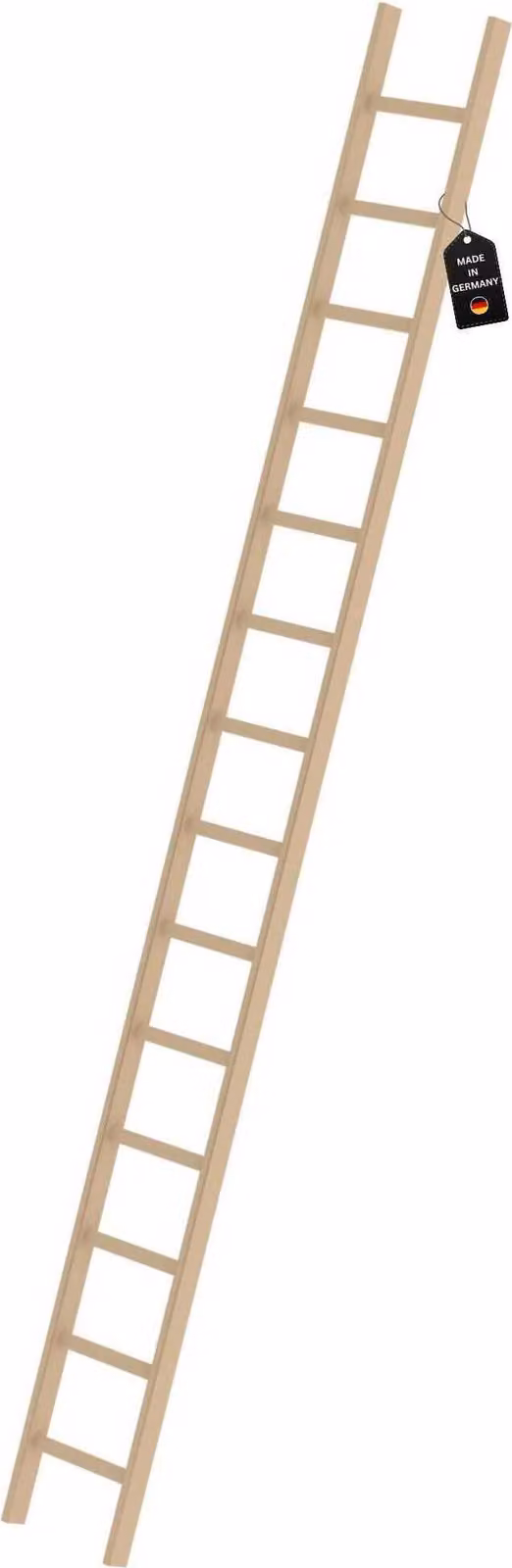 Scala singola a pioli in legno senza traversa 14 pioli