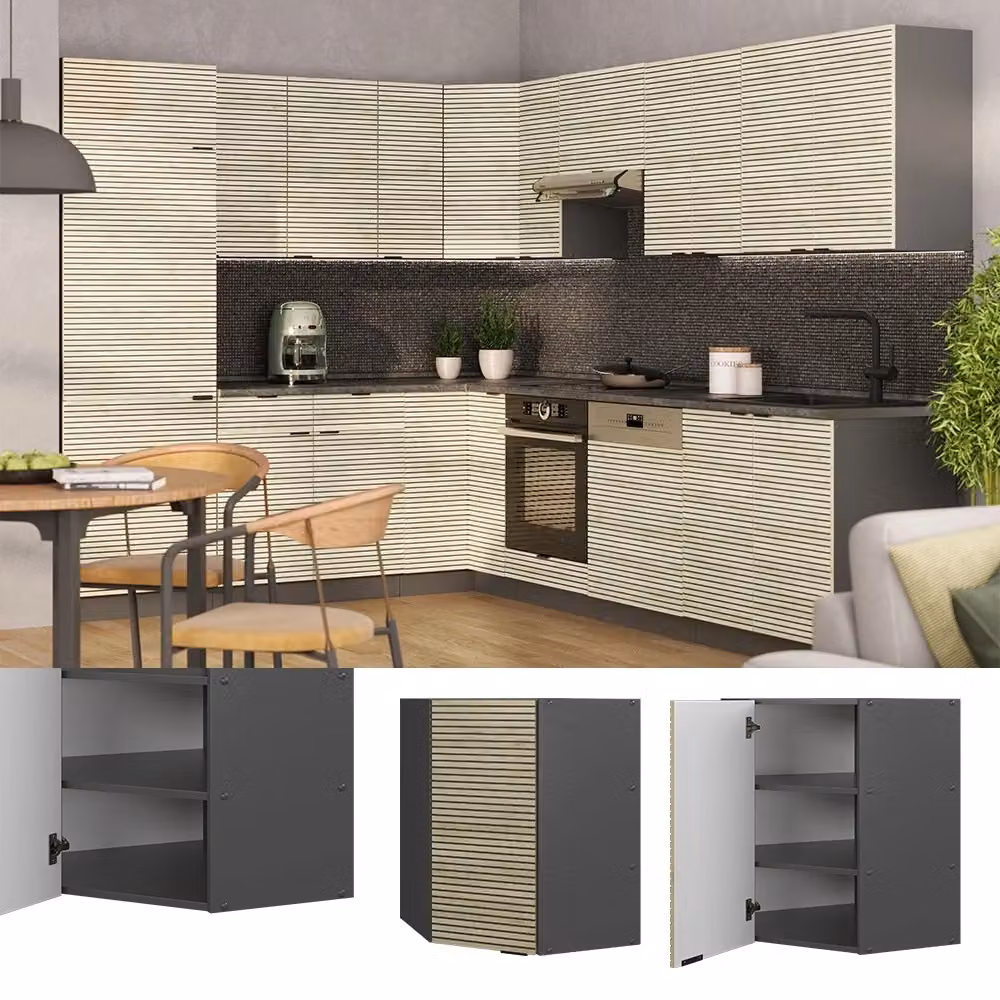 Mobile angolare da cucina Fame-Line Vicco in quercia e antracite L: 57 cm – 2