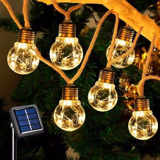 Illuminazione solare da 8 m con 16 lampade, IP44, impermeabile, per giardino, terrazza e feste