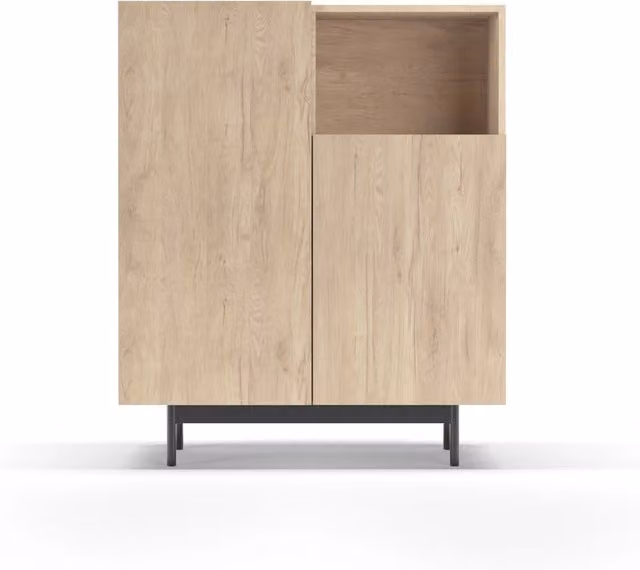 Credenza 1 vano Herdasa effetto rovere gambe grafite 110x90x34