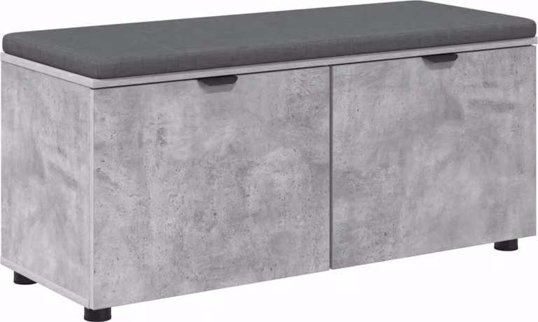Panca per ingresso con cuscino Grigio Cemento 100 x 38 x 46 cm