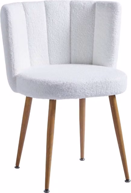 Set di 2 sedie da pranzo 60,5 x 46 x 77 cm bianche in tessuto peluche