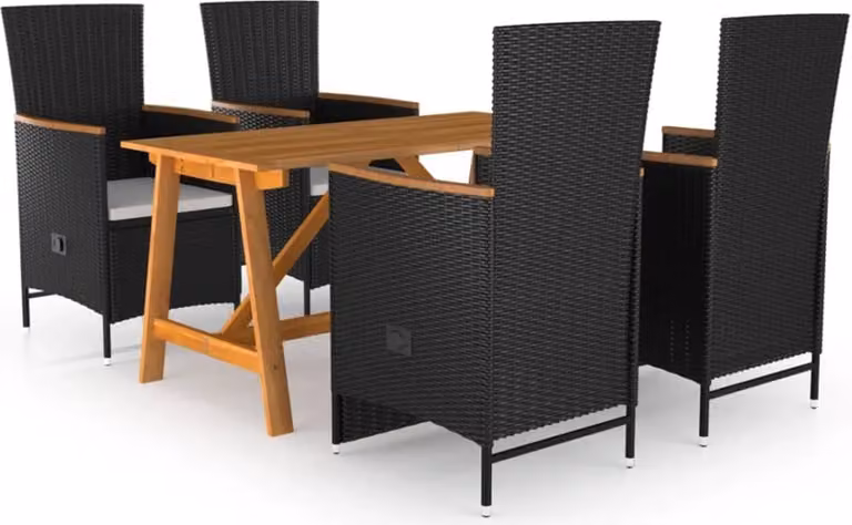 Maison Exclusive - Set da pranzo da giardino 5 pezzi nero