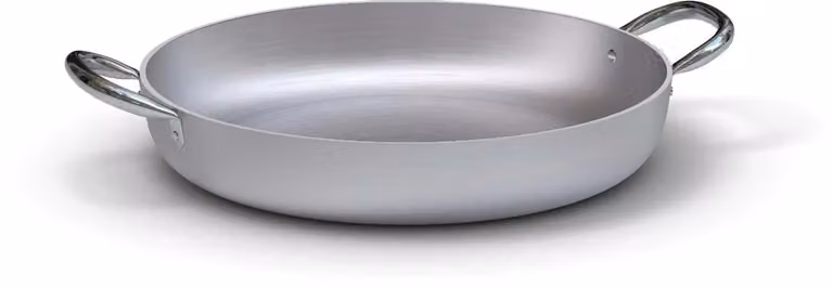 Tegame in alluminio per induzione con maniglie in acciaio inox, spessore 4 mm, diam. 24cm