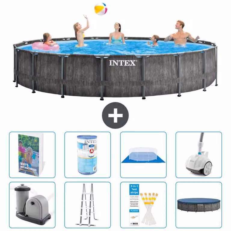 Struttura per piscina a forma di prisma - 549x122 cm - composta da 7 elementi - modello S549