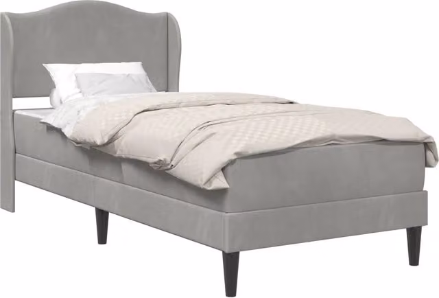 Letto singolo | Letto per adulti | Struttura del letto Grigio Chiaro 80 x 200 cm Velluto