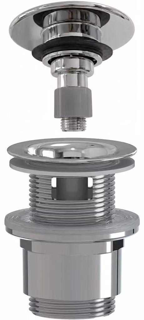 CERANO - Sfiato per lavabo - 5/4" click-clack con troppopieno - non chiudibile - plastica - 35/50 mm - cromato