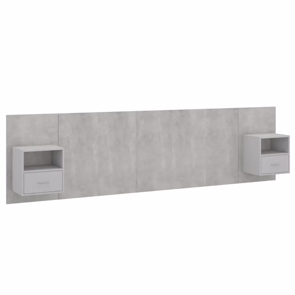 vidaXL Testiera Letto con Comodini Integrati in Legno Multistrato Grigio – 2