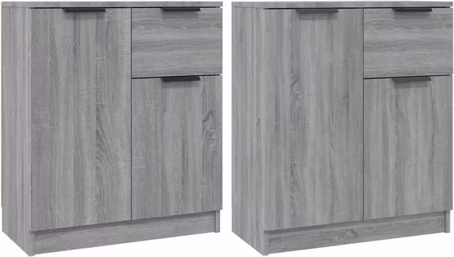 Credenze 2 pz | Madia | Buffet da pranzo | Armadio da pranzo Grigio Sonoma 60x30x70 cm in Legno Multistrato