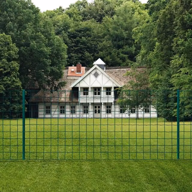 Set di recinzione Euro vidaxl in acciaio rivestito in PVC verde L: 20 m, H: 1,2 m
