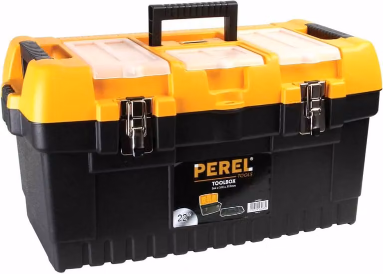 Cassetta degli attrezzi con chiusure in metallo - 564 X 310 X 310 mm - 54 litri