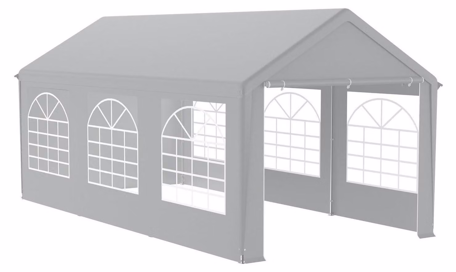 Gazebo da festa, 3x6 metri, con 4 pareti laterali, impermeabile, stabile, con protezione solare, colore grigio