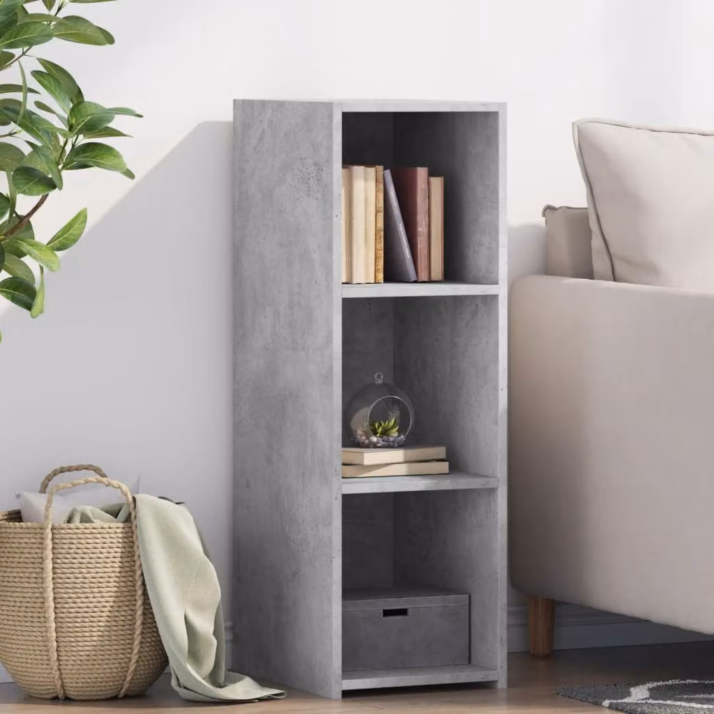 Credenza moderna vidaXL in legno e MDF grigio opaco, sospesa, L 41 cm x P 30 cm x H 93 cm