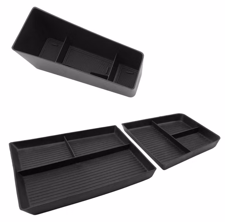 Contenitore portaoggetti per console centrale, organizer con vassoio, compatibile con Skoda Enyaq iV RS Elroq EV, realizzato in TPE (gomma termoplastica)