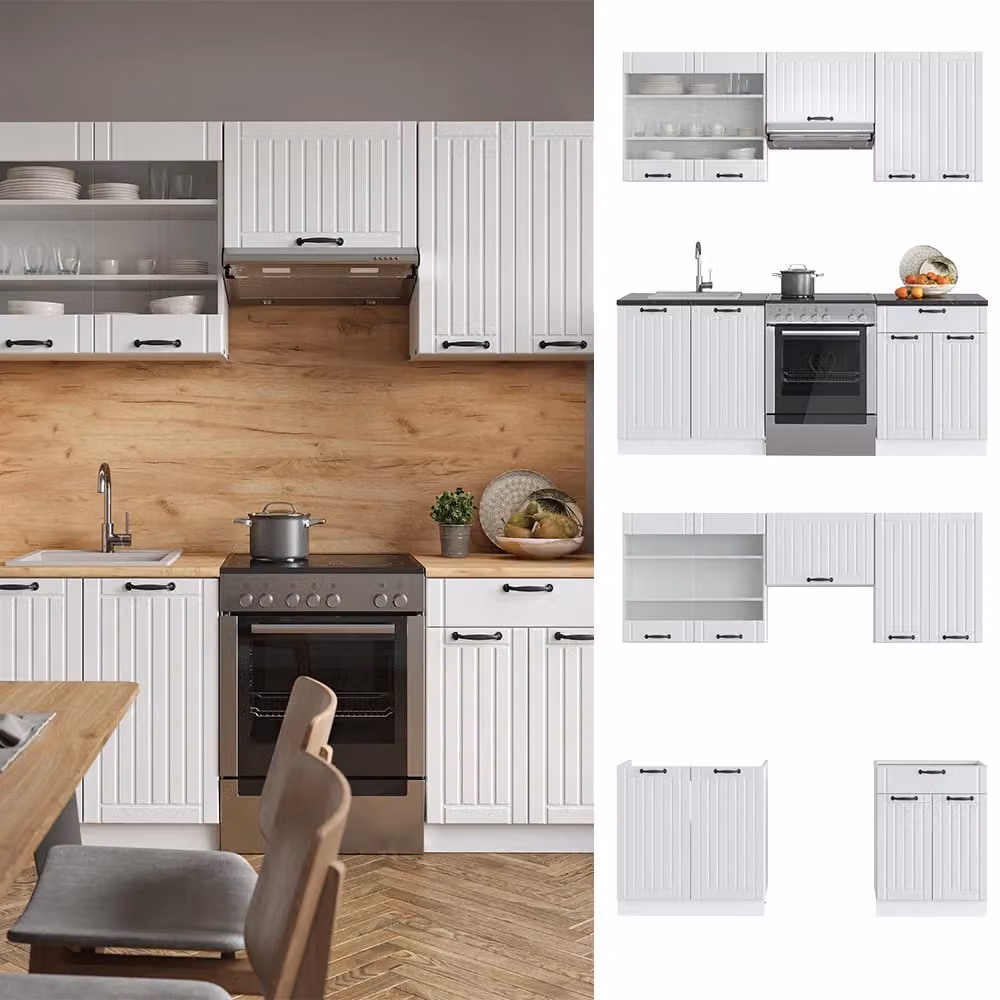 Cucina componibile Fame-Line Vicco Bianco rustico, L: 200 cm – 2