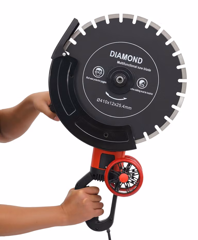 Troncatrice elettrica per calcestruzzo - Potenza: 4000 W - Lama da taglio: 16 Inch - Adatta per pietra e calcestruzzo