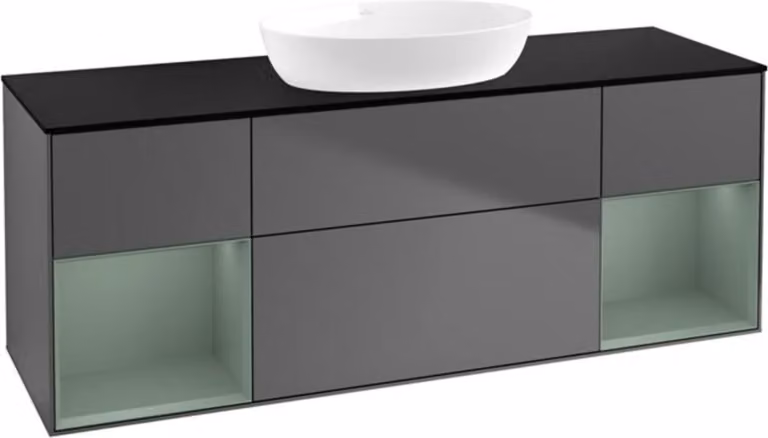 V&B Vanity unit illuminazione a parete Finion 160cm, Pl b m, Rg Oli. m Lac, Anthrac. m