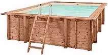 Piscina fuori terra rettangolare in legno JARDIN CARRE 473 cm color sabbia e marrone di PISCINE ITALIA con filtro