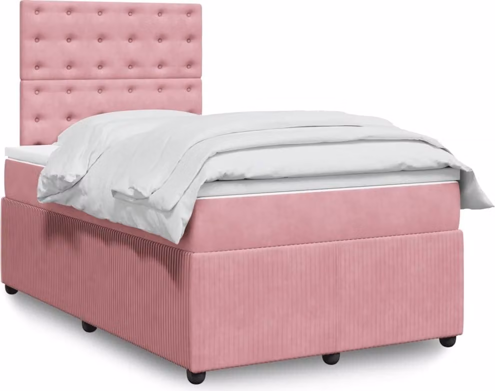 Maison Exclusive - Letto boxspring con materasso Rosa 120x200 cm Velluto