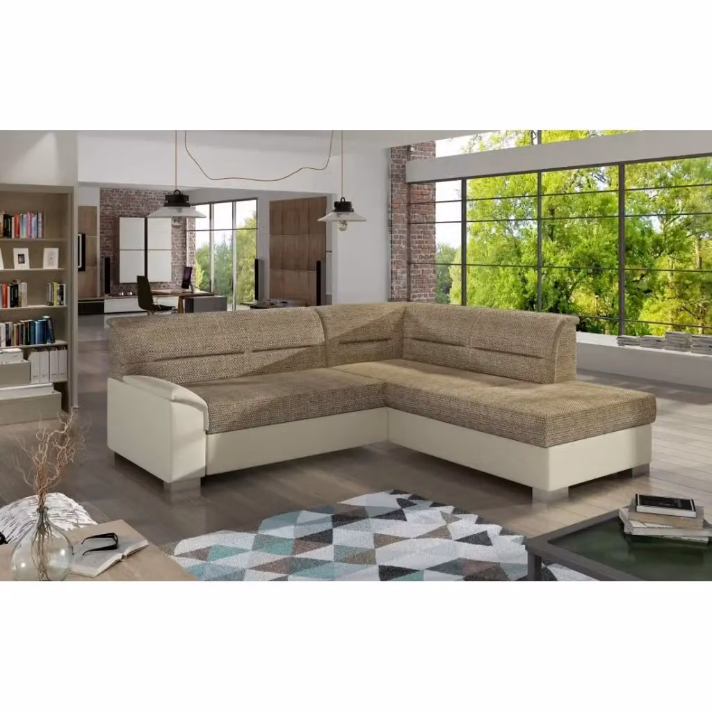 Divano angolare convertibile MEUBLORAMA TROMSO beige con angolo destro e contenitore L/P/H: 247 x 141 x 83 cm – 2