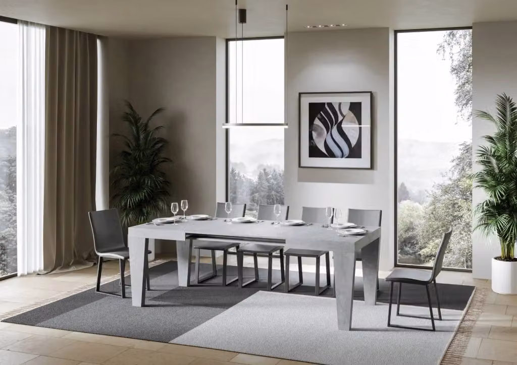 Tavolo allungabile moderno Itamoby Pimbo colore grigio L: 90 cm, P: 140/400 cm – 2