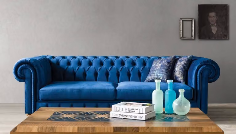 Chesterfield Design Luxus Polster Sofa Couch Sitz Garnitur Leder #117