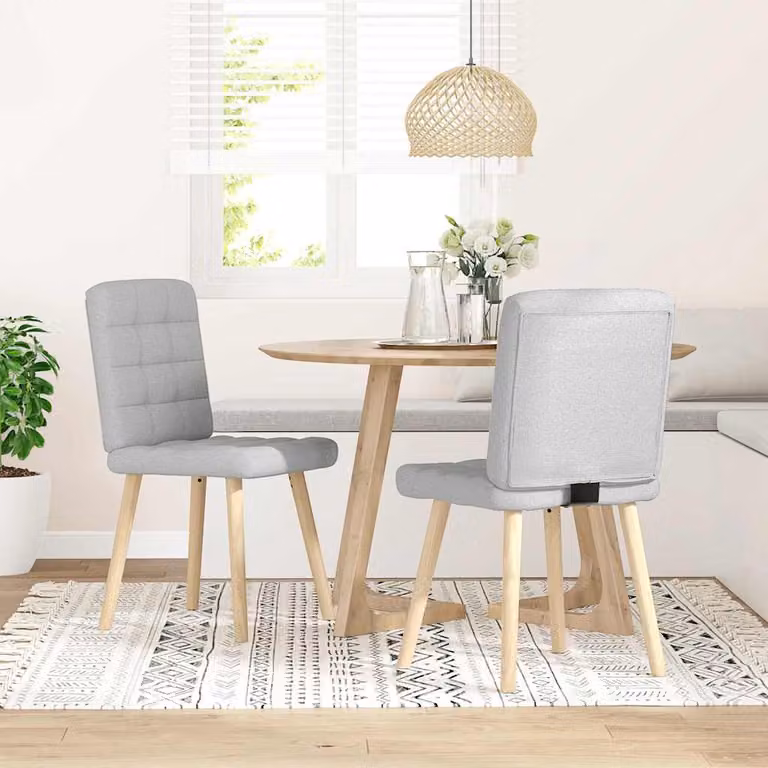 vidaXL Sedie da Pranzo 2 pz Grigio Nuvola in Tessuto