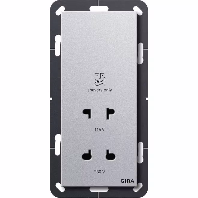 Gira 282026 Presa per rasoio Sistema 55 Colore alluminio