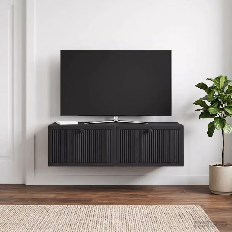 vidaXL Mobile Porta TV da Muro Moderno Nero L/P/H: 98 x 41 x 30 cm