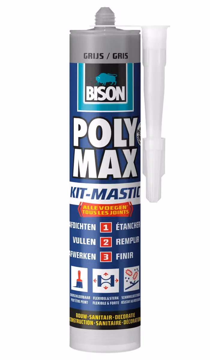 Sigillante Polymax, colore grigio, 280 ml, marca Bison